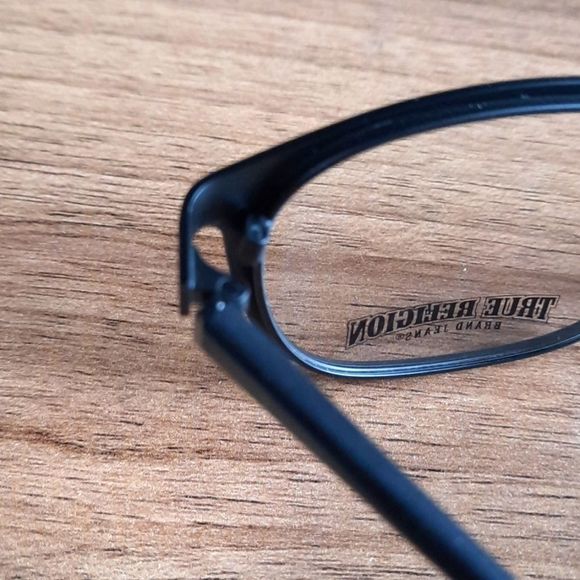 NEW Black Eyeglass Frame w/ case, Rx'able, True Religion, black metal, m… - Picture 6 of 7